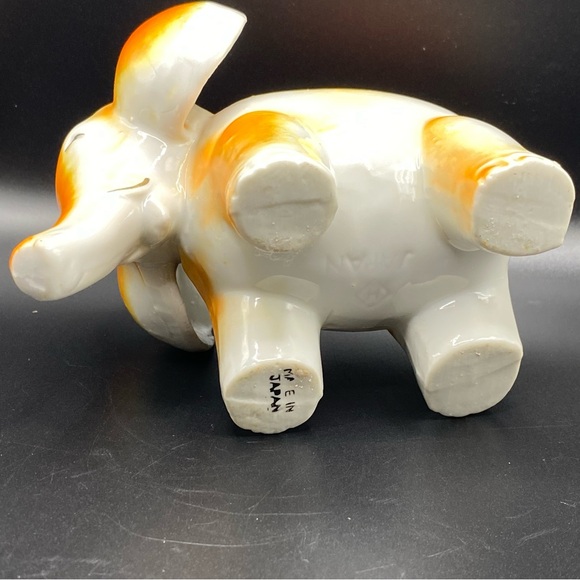 Vintage Antique Estate Made In Japan Orange Elephant Piggy Bank H in Diamond - Picture 8 of 11